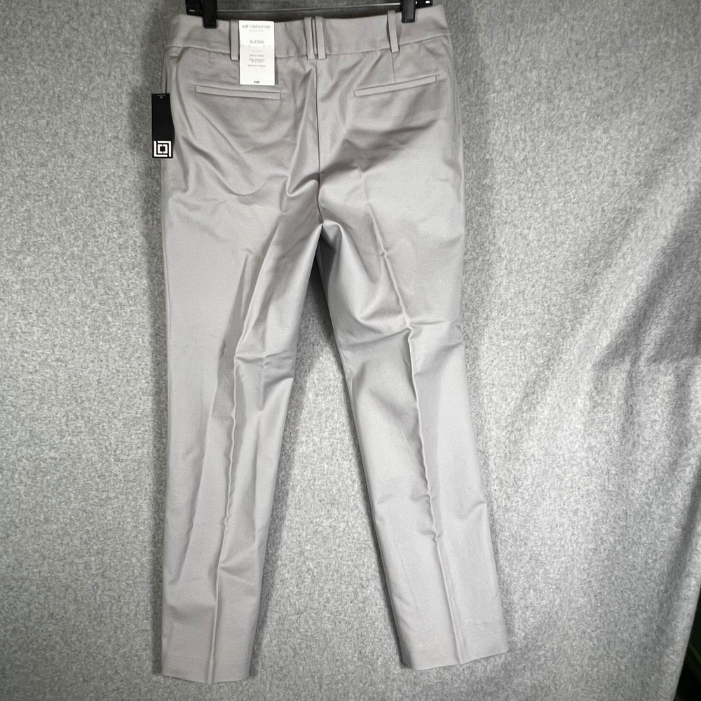Liz Claiborne Audra Dress Pants Women 10 Silver Gray Straight NWT Professional - Picture 2 of 9